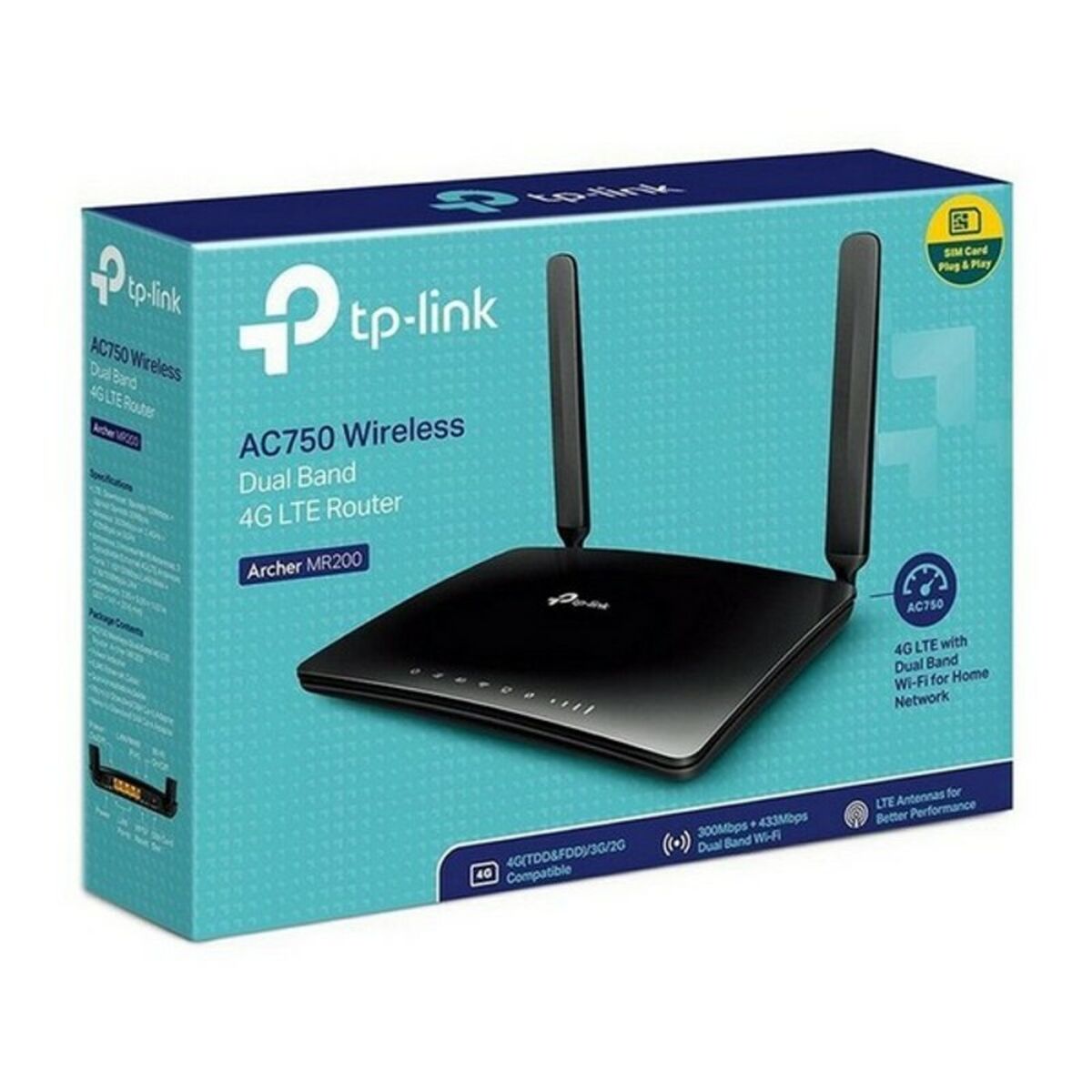 Router TP-Link Archer MR200 Nero Wi-Fi USB x 3 433 Mbps